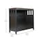 Flash Furniture Mayfield 40in. Buffet and Sideboard w/Dbl Door Storage Cabinet and Open Storage Shelf, Blk w/Walnut NAN-F-HY-B23108-BLWAL-GG - alternate 3